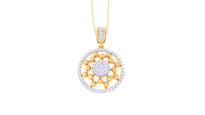 Radiant Halo Goldden Pendant - 0.81 Ct Dazzling Diamonds