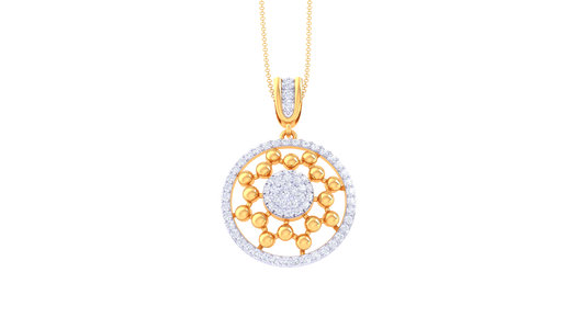 Radiant Halo Goldden Pendant - 0.81 Ct Dazzling Diamonds