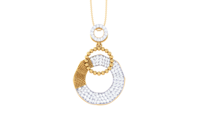 Artisan Circular Pendant In Gold - 0.75 Ct Sparkling Diamonds