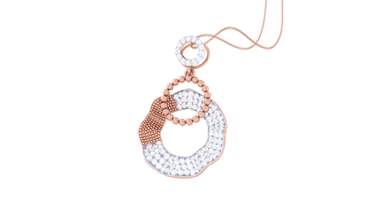 Artisan Circular Pendant In Gold - 0.75 Ct Sparkling Diamonds