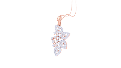 0.57 Ct - Floral Cascade Diamond Pendant In Gold
