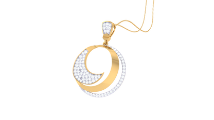 Crescent Embrace Diamond Pendant In Gold – 0.54 Ct