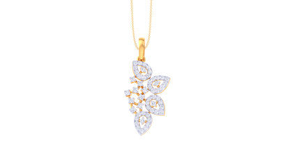 0.57 Ct - Floral Cascade Diamond Pendant In Gold
