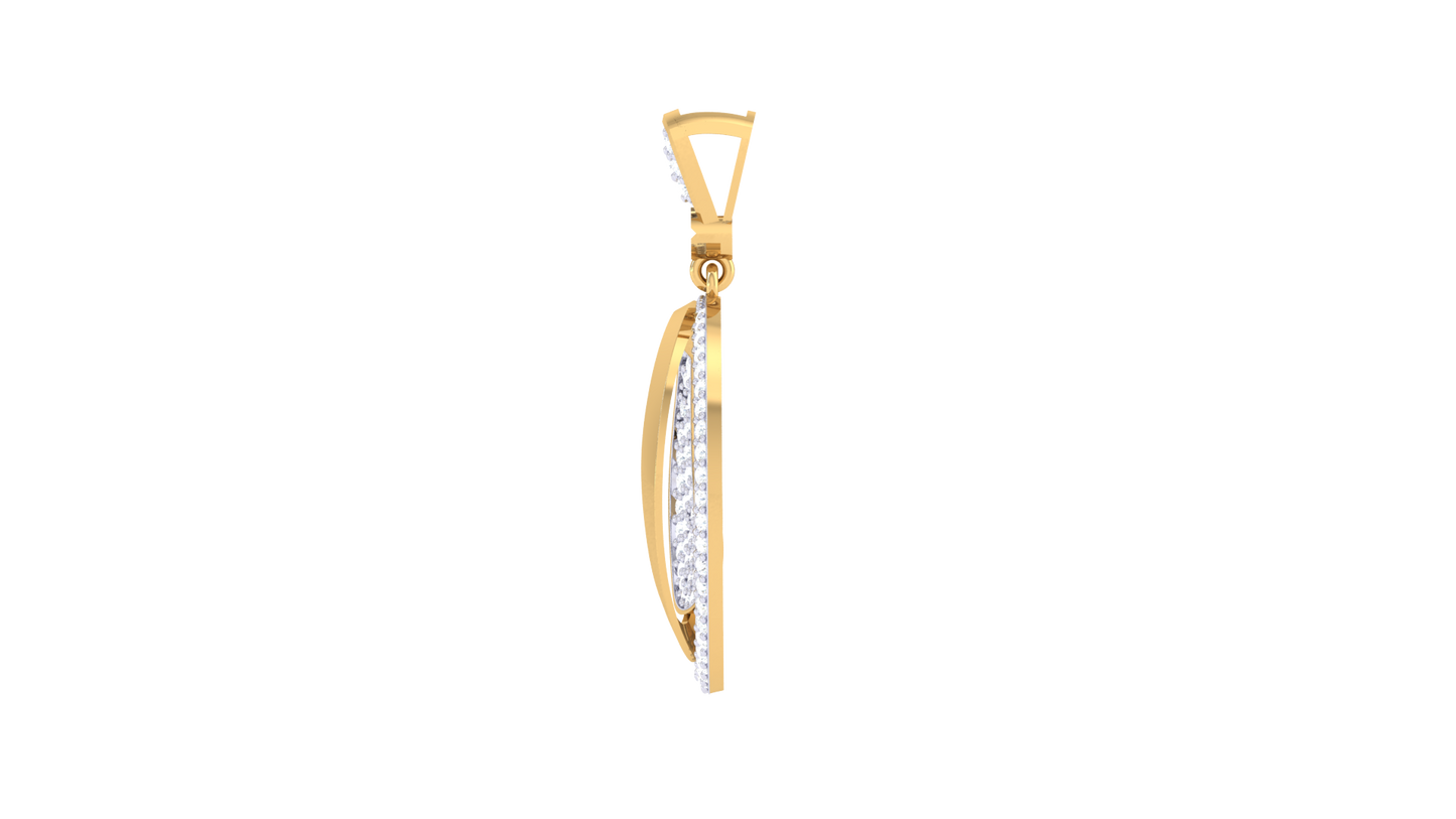 Crescent Embrace Diamond Pendant In Gold – 0.54 Ct