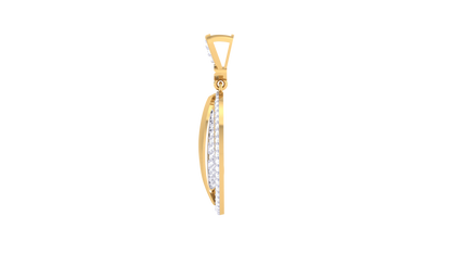 Crescent Embrace Diamond Pendant In Gold – 0.54 Ct