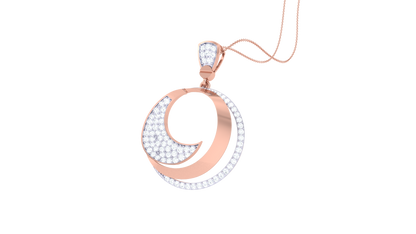 Crescent Embrace Diamond Pendant In Gold – 0.54 Ct