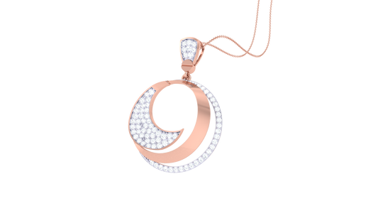 Crescent Embrace Diamond Pendant In Gold – 0.54 Ct