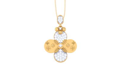 Floral Harmony Pendant In Gold – 0.41 Ct Brilliant Diamonds