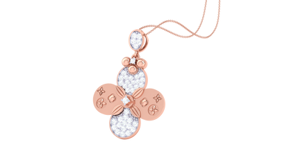 Floral Harmony Pendant In Gold – 0.41 Ct Brilliant Diamonds