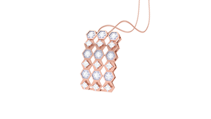 Honeycomb Harmony Pendant In Gold - 0.19 Ct Brilliant Cut Diamonds