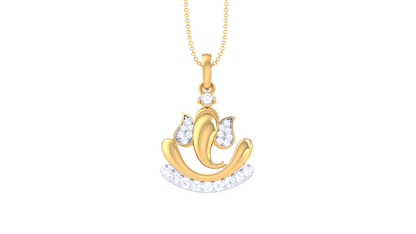 Mangal Murti Ganesha Pendant In Gold – 0.18 Ct Diamonds