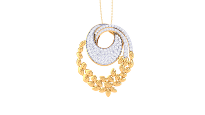 Floral Swirl Pendent In Rose Gold - 0.83 Ct Round Cut Diamonds