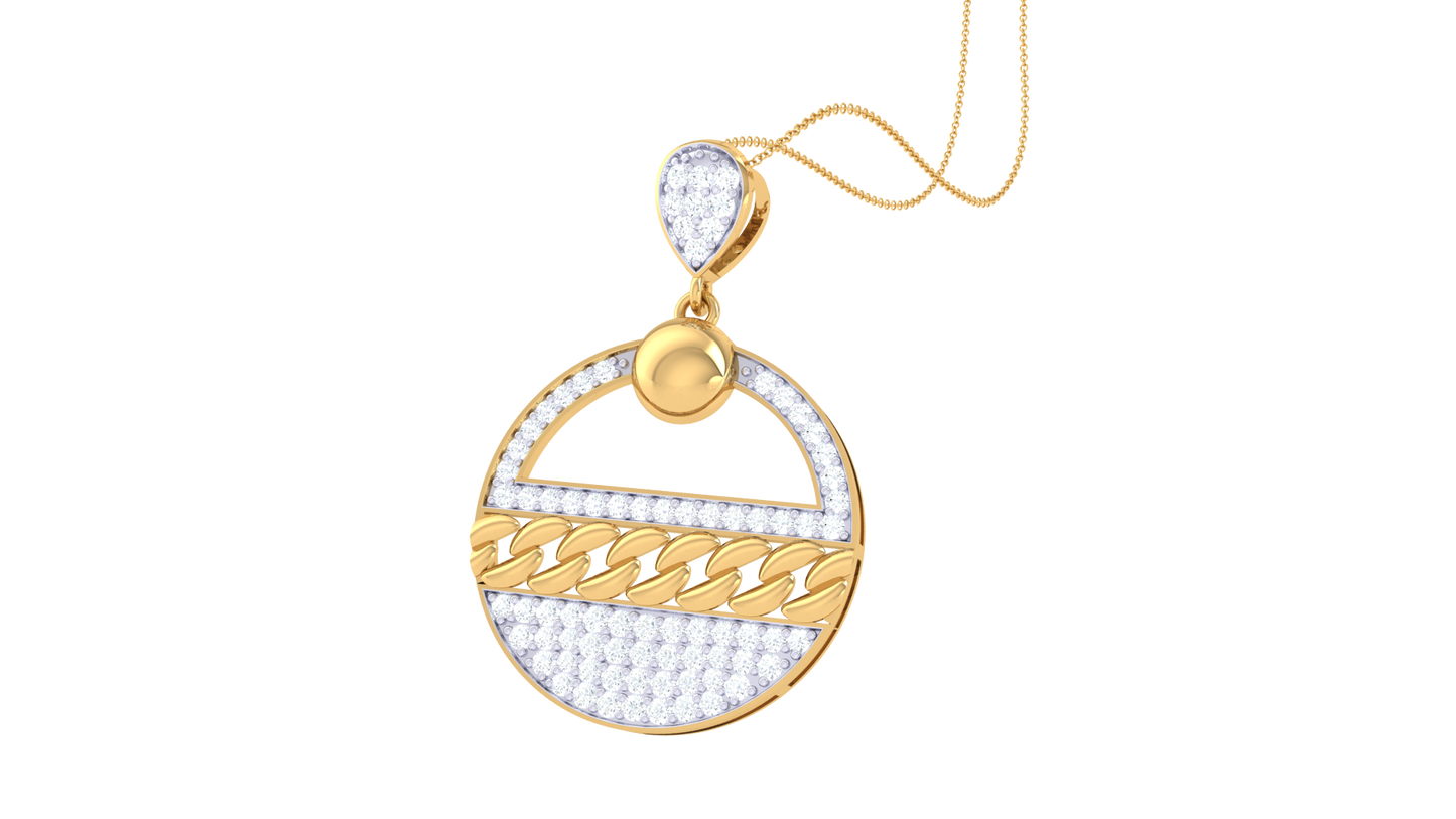 Radiant Harmony Pendant In Gold – 0.56 Ct Dazzling Diamonds