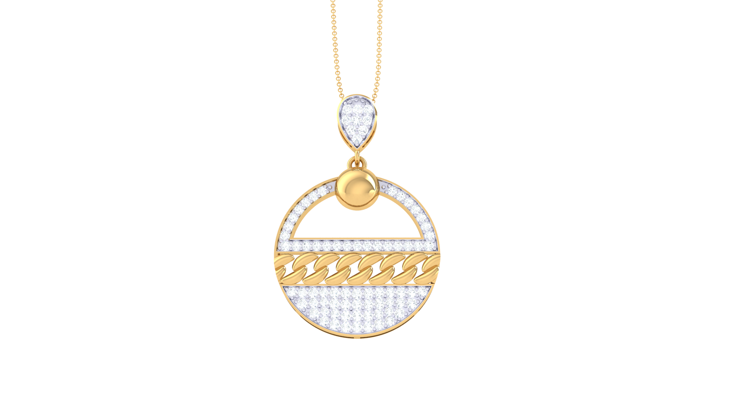 Radiant Harmony Pendant In Gold – 0.56 Ct Dazzling Diamonds