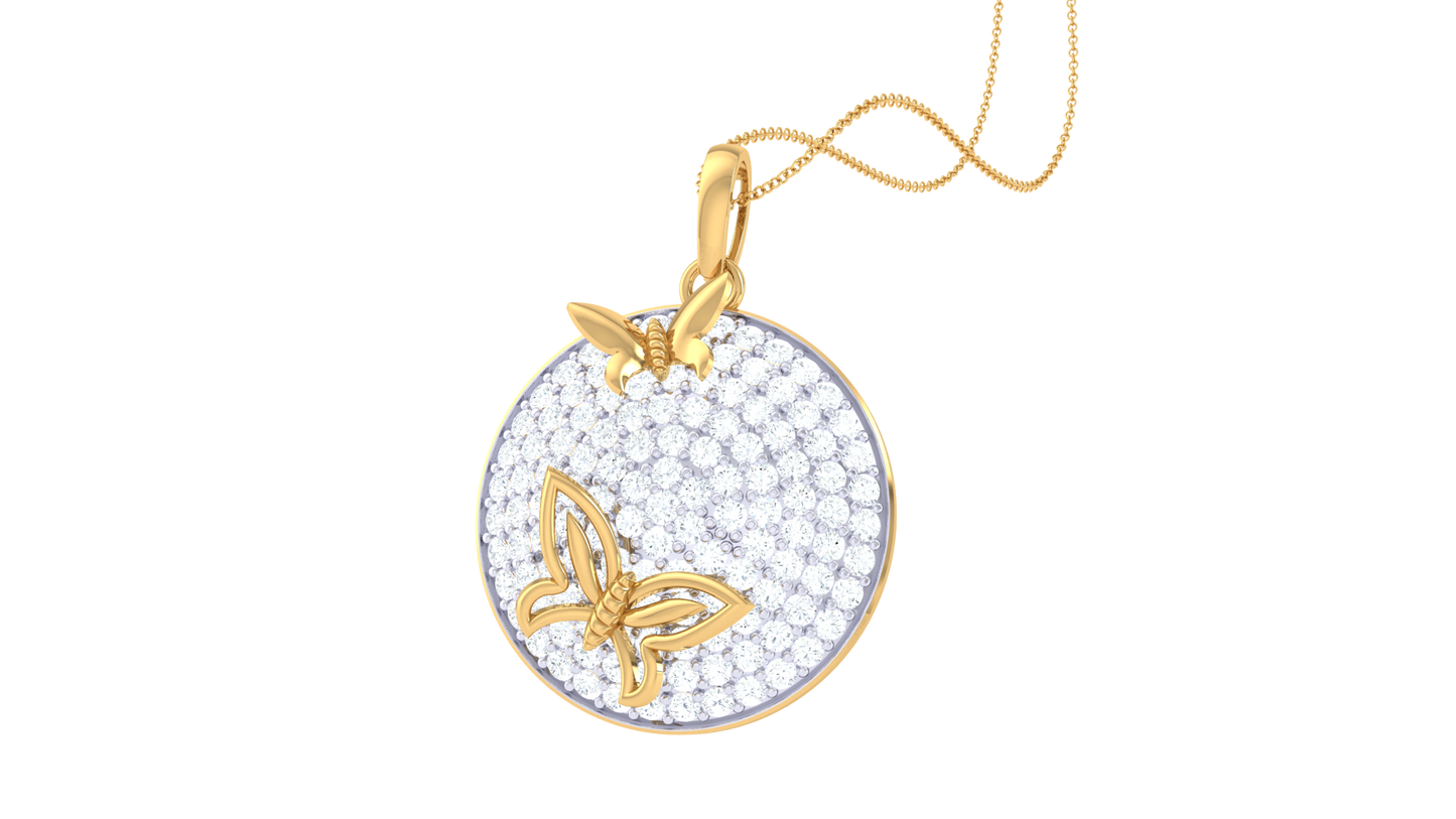 Butterfly Radiance Diamond Medallion Pendant – 1.33 Ct Brilliant Cut