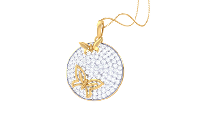 Butterfly Radiance Diamond Medallion Pendant – 1.33 Ct Brilliant Cut