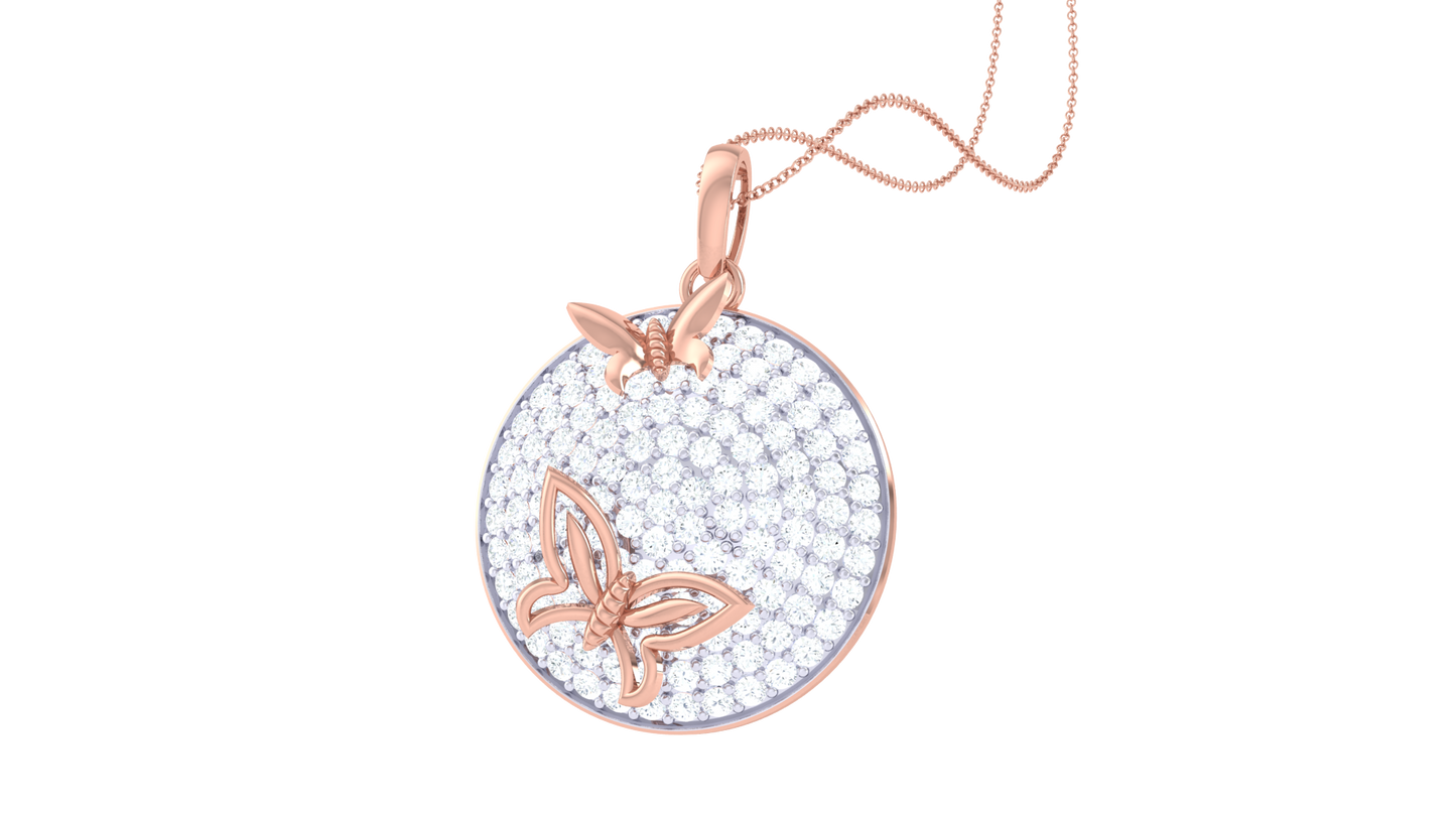 Butterfly Radiance Diamond Medallion Pendant – 1.33 Ct Brilliant Cut