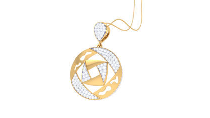 Geometric Radiance Circular Pendant - 0.64 Ct Brilliant Cut Diamonds