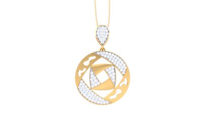 Geometric Radiance Circular Pendant - 0.64 Ct Brilliant Cut Diamonds