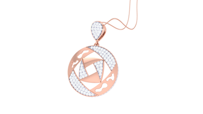 Geometric Radiance Circular Pendant - 0.64 Ct Brilliant Cut Diamonds