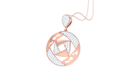 Geometric Radiance Circular Pendant - 0.64 Ct Brilliant Cut Diamonds