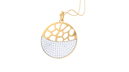 Fragmented Glow Circular Pendant In Gold – 0.81 Ct Brilliant Cut Diamonds