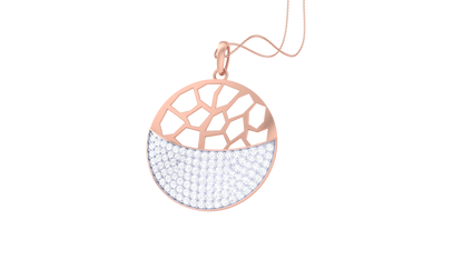 Fragmented Glow Circular Pendant In Gold – 0.81 Ct Brilliant Cut Diamonds