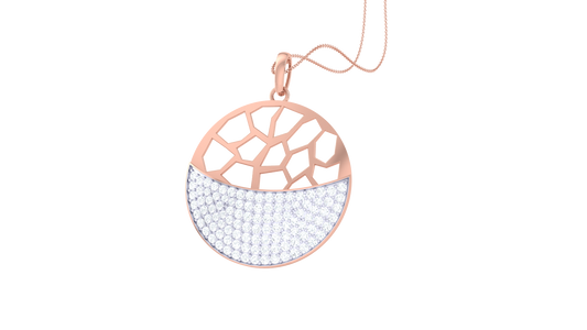 Fragmented Glow Circular Pendant In Gold – 0.81 Ct Brilliant Cut Diamonds