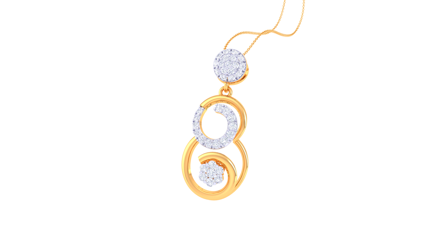 Double Charm Diamond Pendant In Gold – 0.46 Ct
