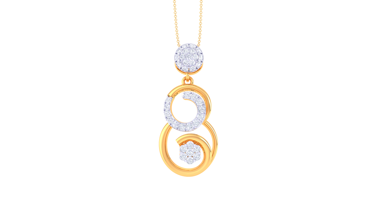 Double Charm Diamond Pendant In Gold – 0.46 Ct