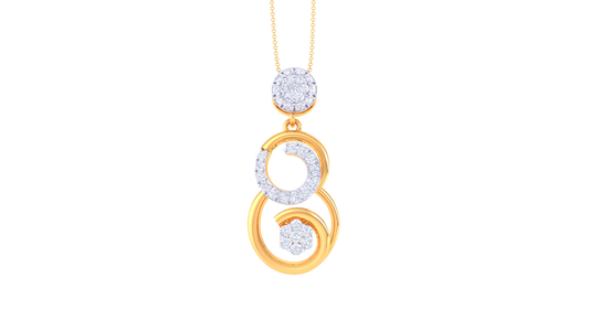 Double Charm Diamond Pendant In Gold – 0.46 Ct