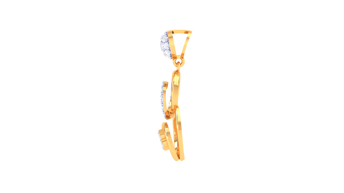 Double Charm Diamond Pendant In Gold – 0.46 Ct