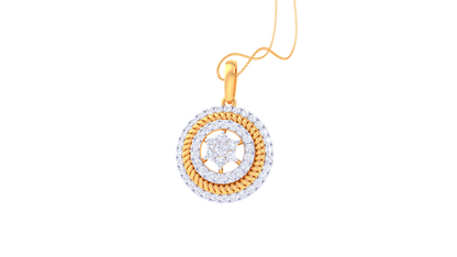 Celestial Halo Pendant In Gold - 0.76 Ct Brilliant Cut Diamonds