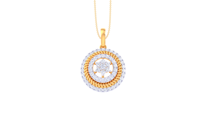 Celestial Halo Pendant In Gold - 0.76 Ct Brilliant Cut Diamonds