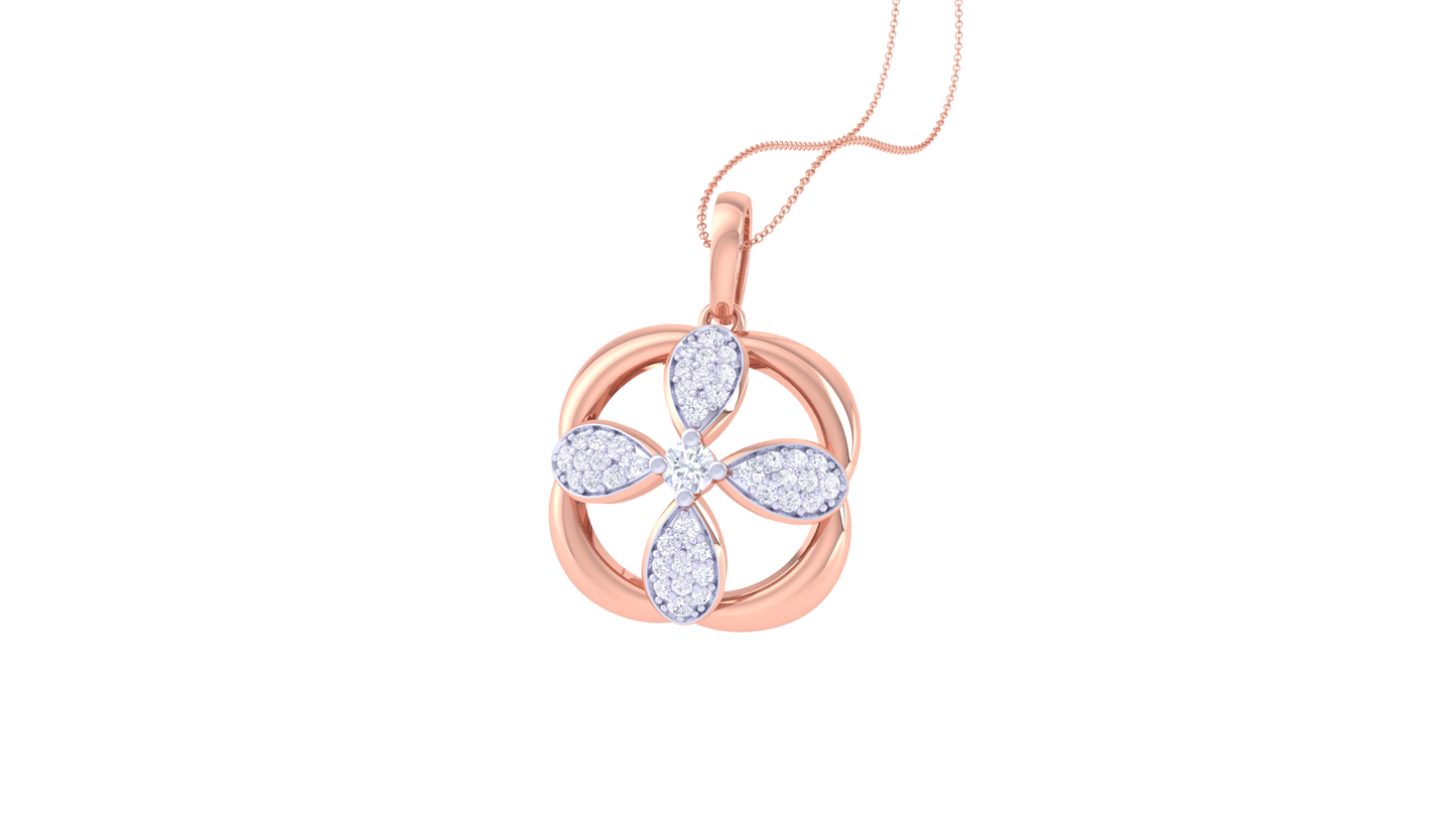 Blossom Radiance Pendant In Gold - 0.40 Ct Diamonds