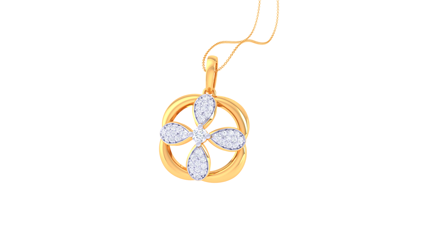Blossom Radiance Pendant In Gold - 0.40 Ct Diamonds