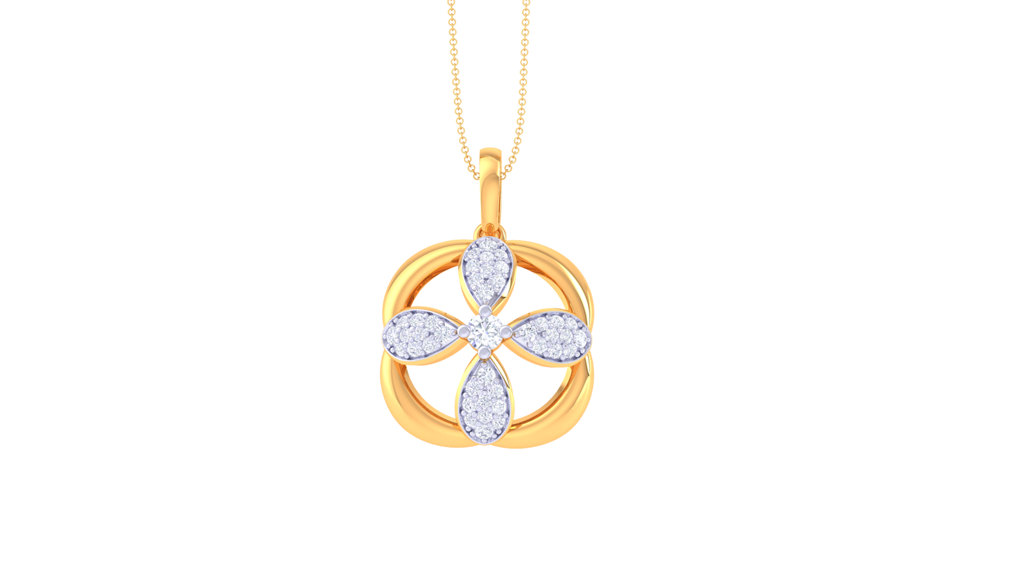 Blossom Radiance Pendant In Gold - 0.40 Ct Diamonds