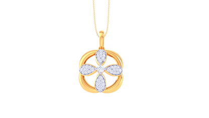 Blossom Radiance Pendant In Gold - 0.40 Ct Diamonds