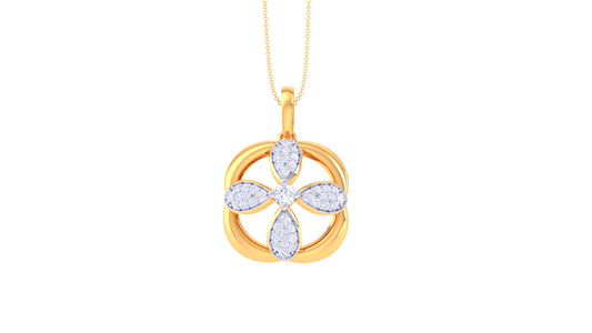 Blossom Radiance Pendant In Gold - 0.40 Ct Diamonds