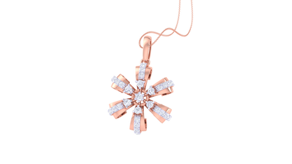 Starburst Elegance Diamond Pendant In Gold – 0.43 Ct