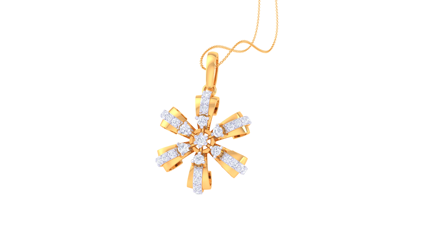 Starburst Elegance Diamond Pendant In Gold – 0.43 Ct
