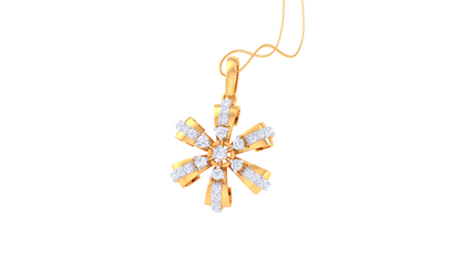 Starburst Elegance Diamond Pendant In Gold – 0.43 Ct