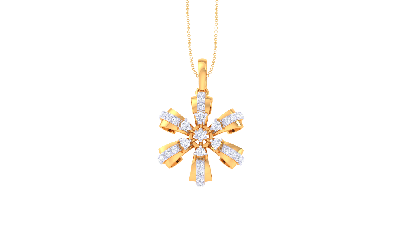 Starburst Elegance Diamond Pendant In Gold – 0.43 Ct