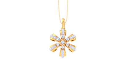 Starburst Elegance Diamond Pendant In Gold – 0.43 Ct