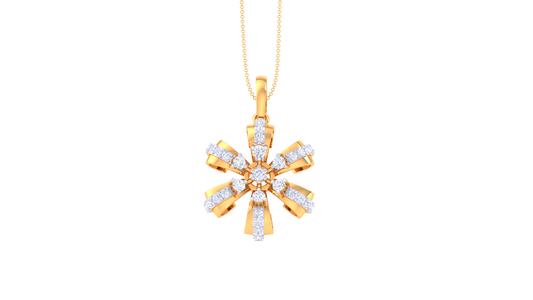 Starburst Elegance Diamond Pendant In Gold – 0.43 Ct