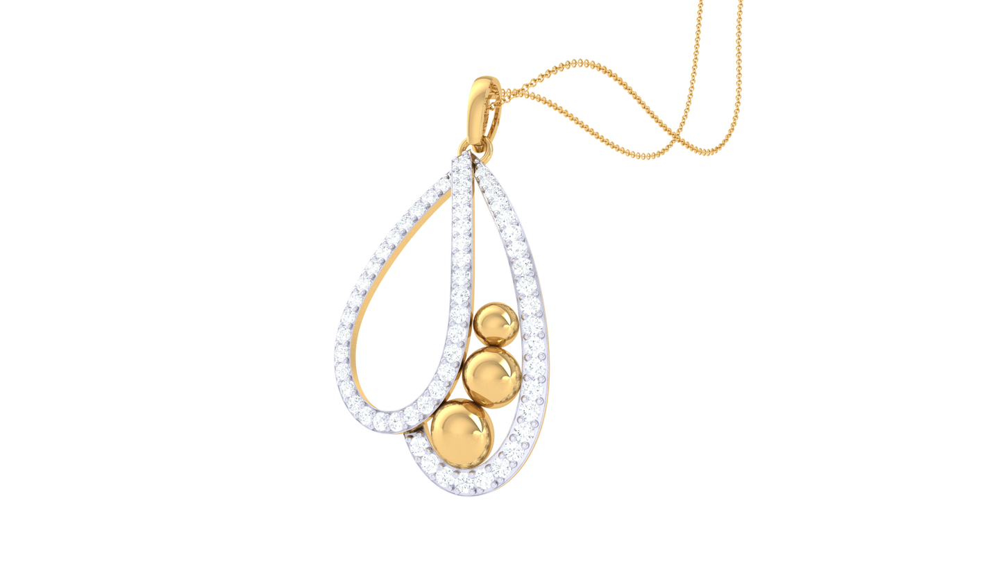 Lumina Cascade Pendent In Gold - 0.42 Ct Pave Set Diamonds
