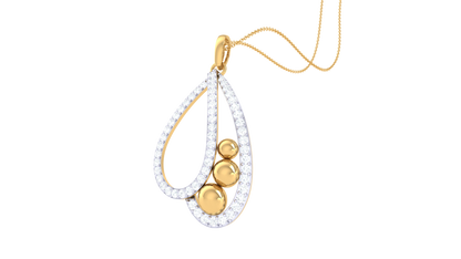 Lumina Cascade Pendent In Gold - 0.42 Ct Pave Set Diamonds