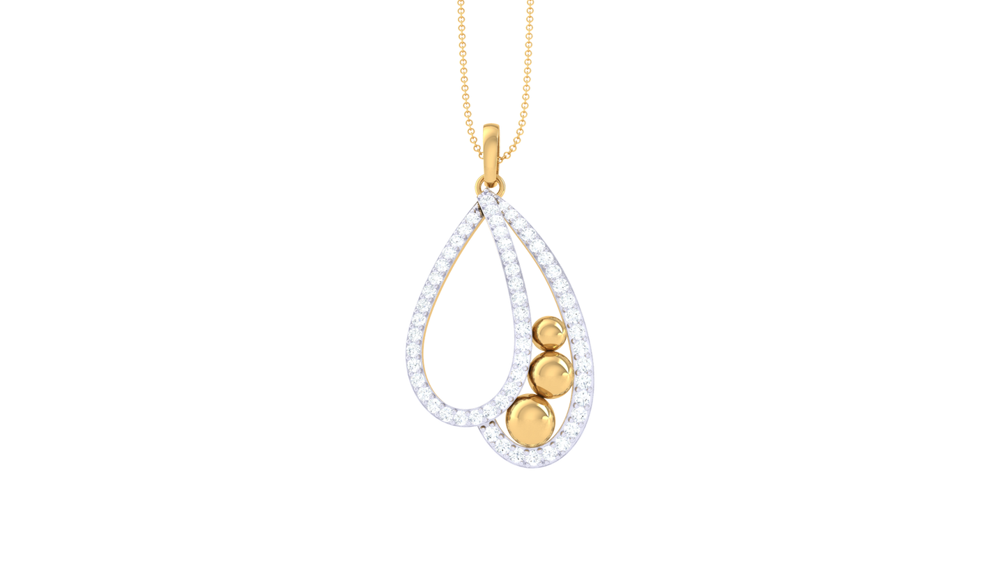 Lumina Cascade Pendent In Gold - 0.42 Ct Pave Set Diamonds