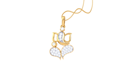 Ganpati Pendant In Gold – 0.17 Ct Sparking Diamonds