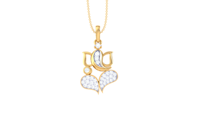 Ganpati Pendant In Gold – 0.17 Ct Sparking Diamonds